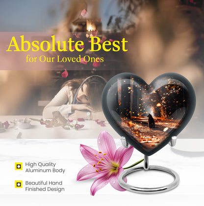 10-inch deer heart-shaped large urn, crafted 