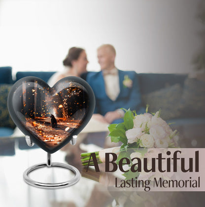 10-inch deer heart-shaped large urn, crafted 
