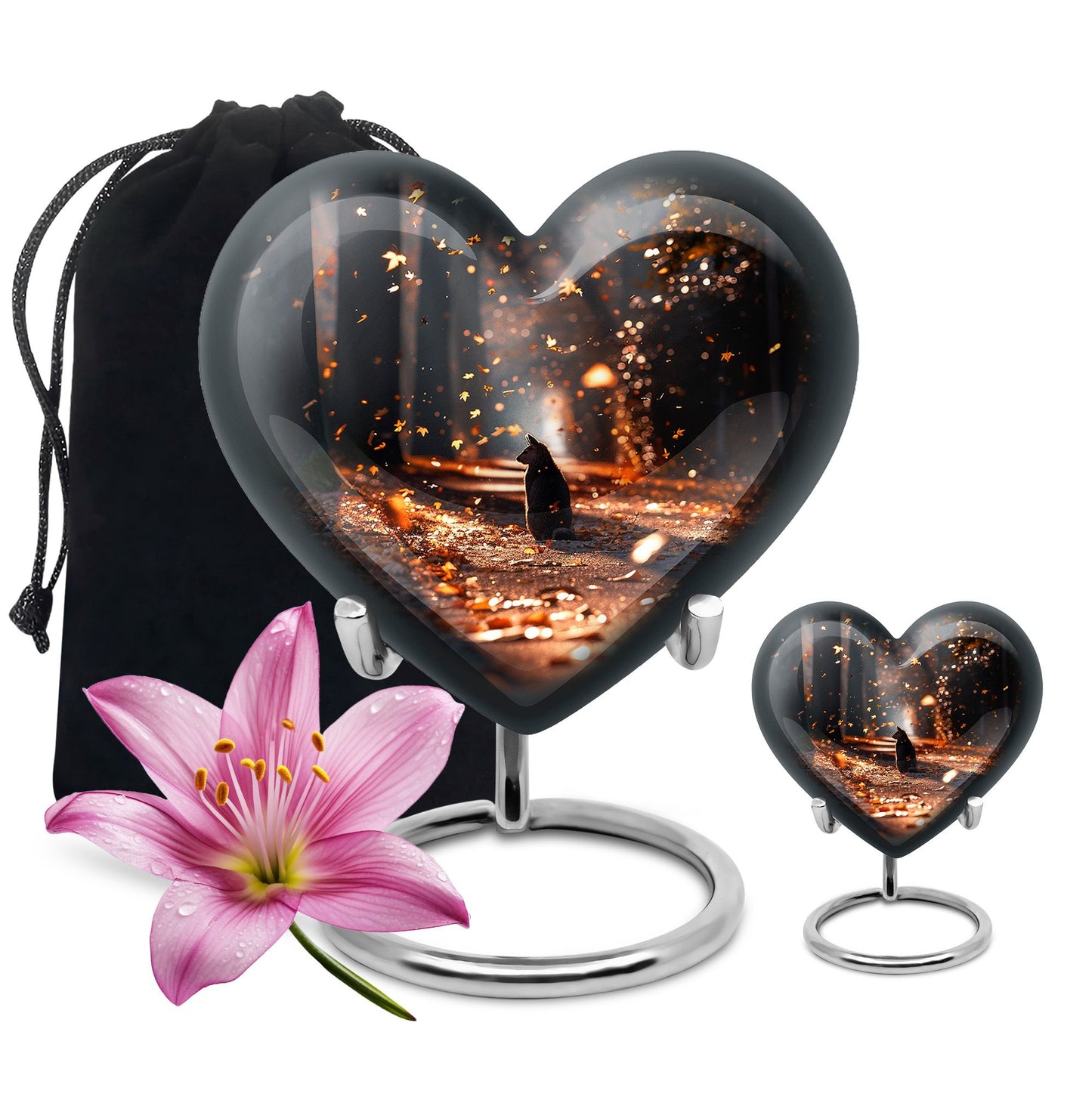 10-inch deer heart-shaped large urn, crafted 