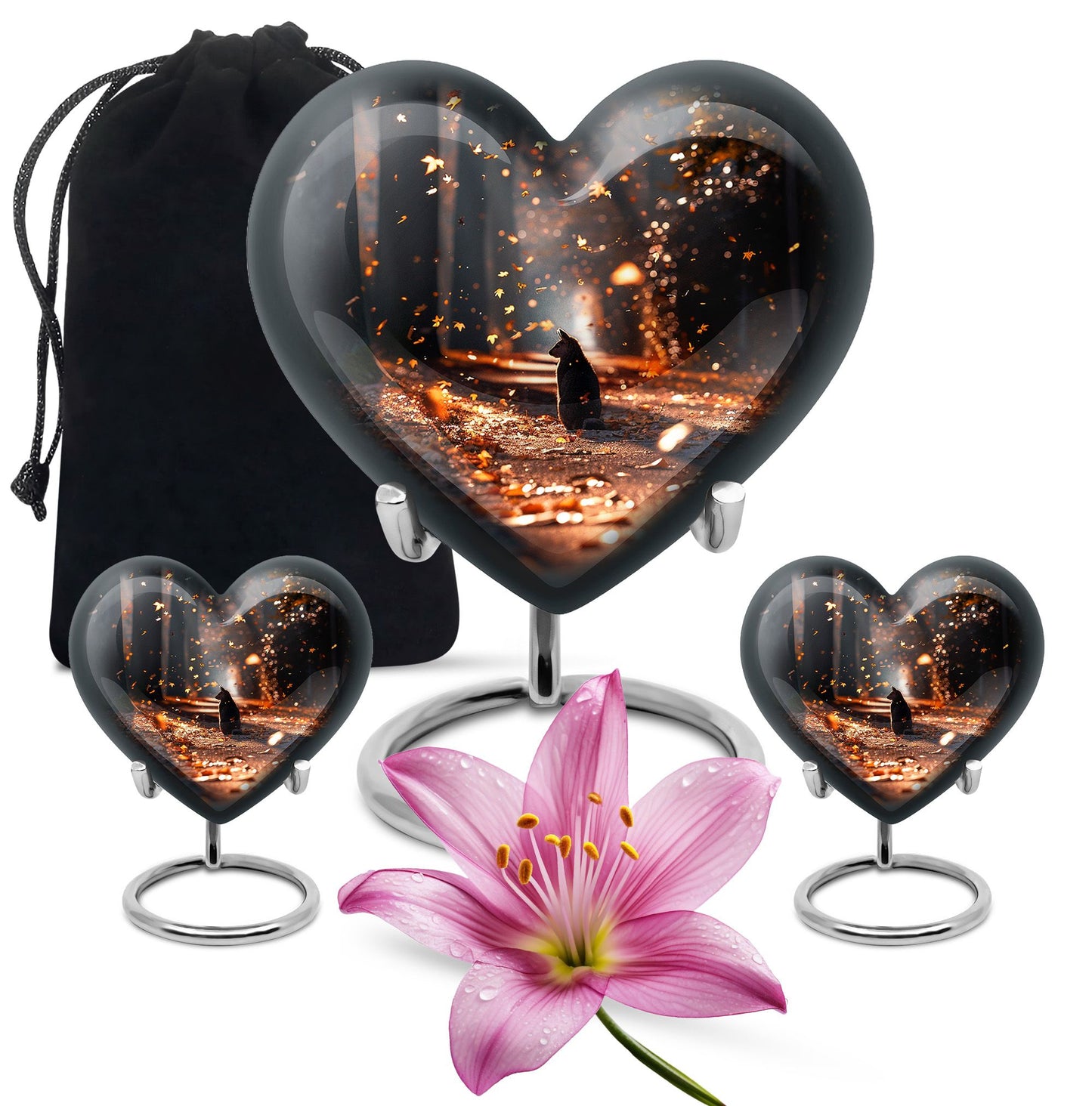10-inch deer heart-shaped large urn, crafted 