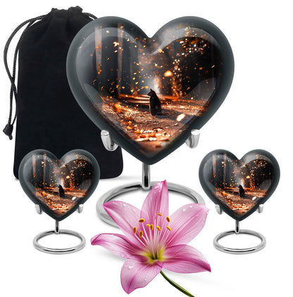 10-inch deer heart-shaped large urn, crafted 