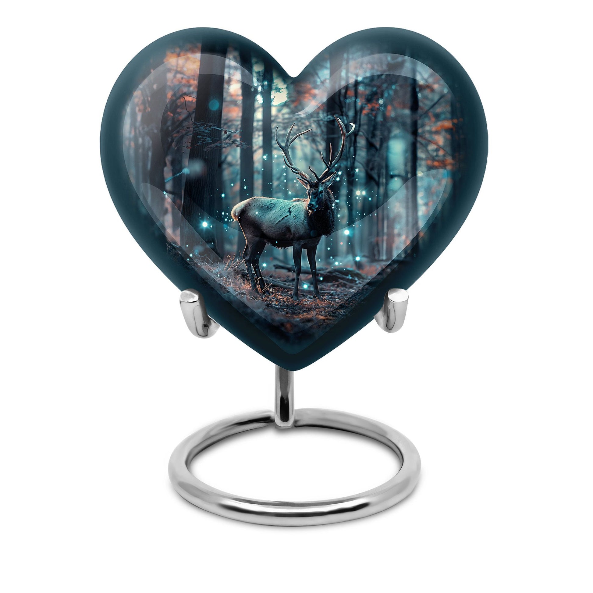 10-inch heart-shaped deer urn for human ashes