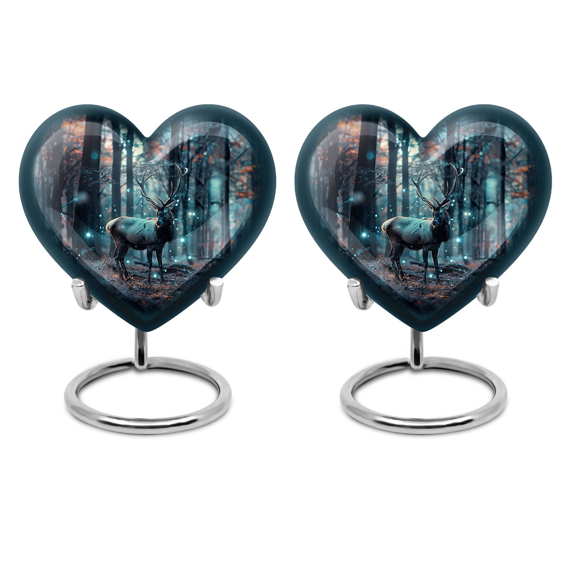 10-inch heart-shaped deer urn for human ashes