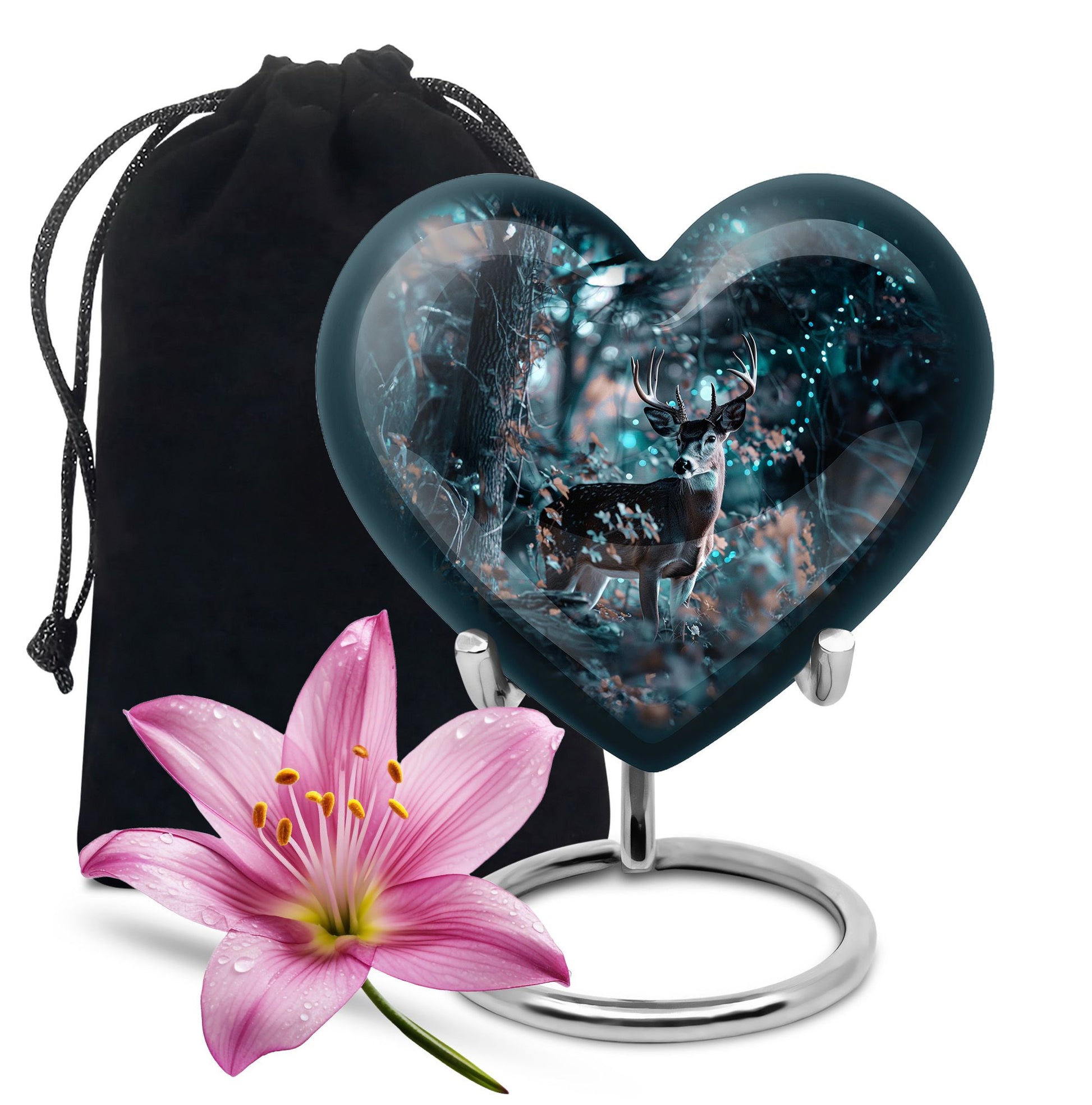 heart-shaped deer urn