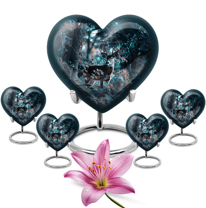 heart-shaped deer urn