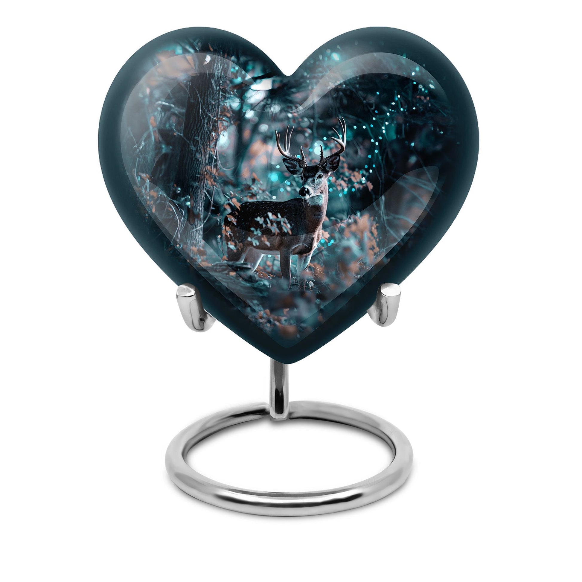 heart-shaped deer urn