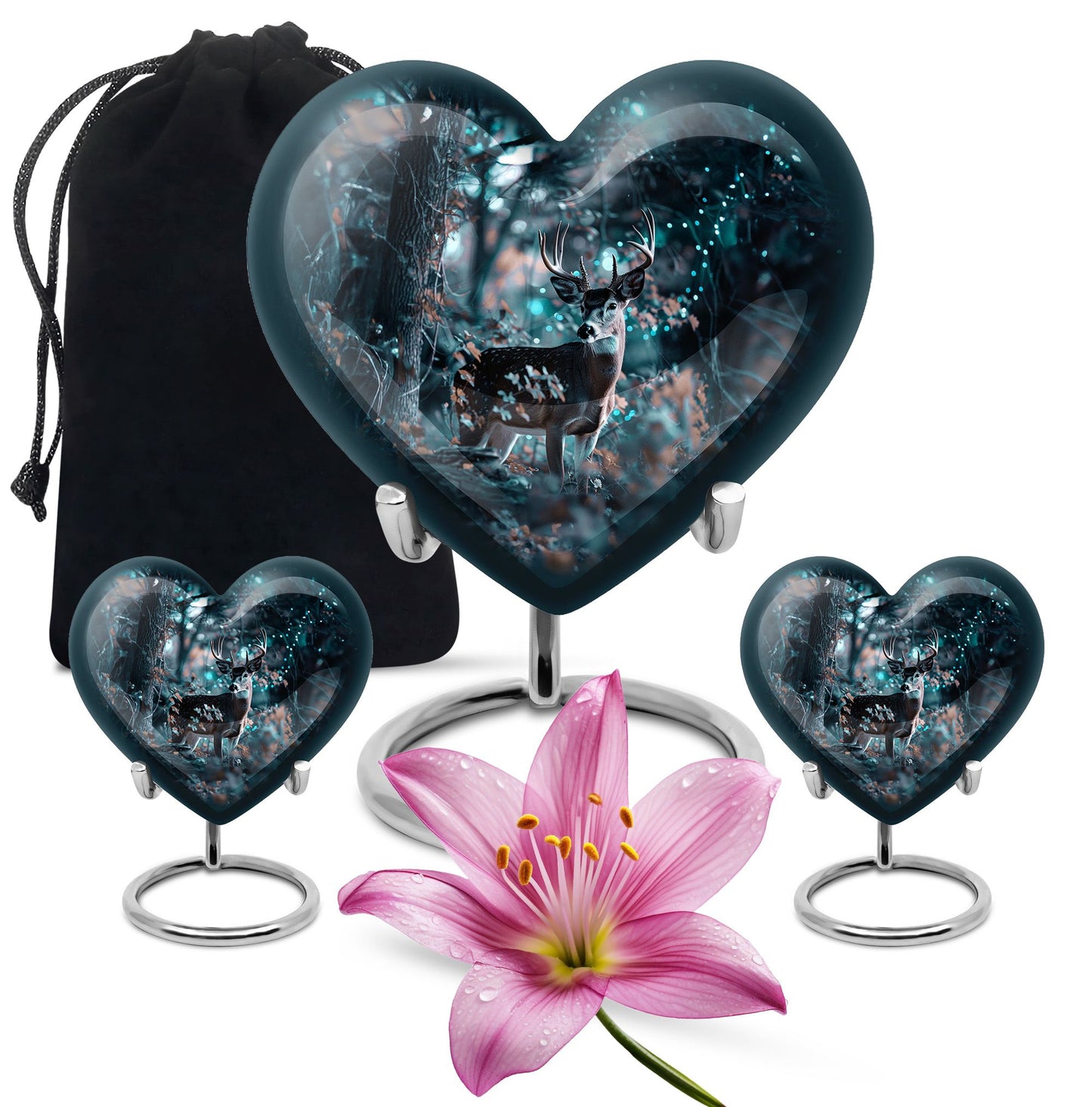 heart-shaped deer urn