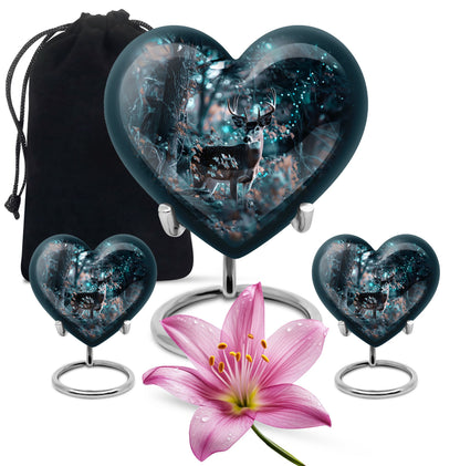 heart-shaped deer urn