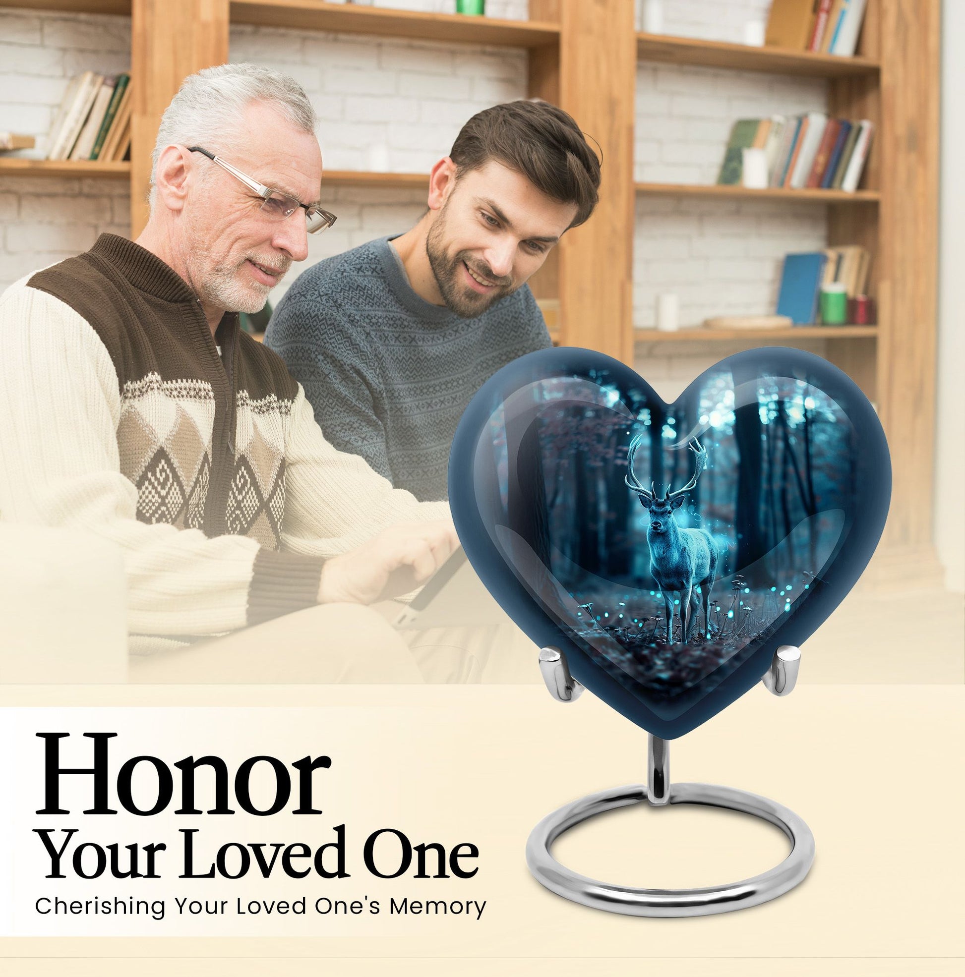 deer burial large urn for adult ashes