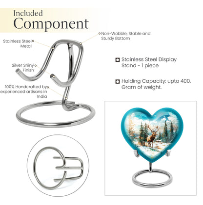 10-inch heart-shaped Deer Urn for ashes 