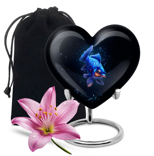 10-inch heart-shaped fish urn