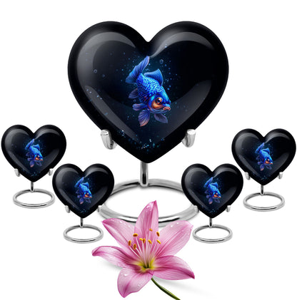 10-inch heart-shaped fish urn