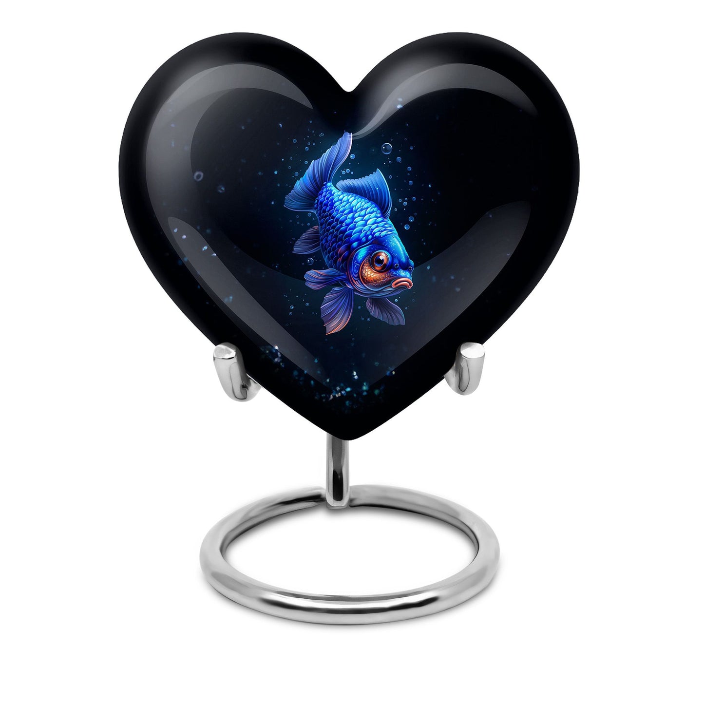 10-inch heart-shaped fish urn