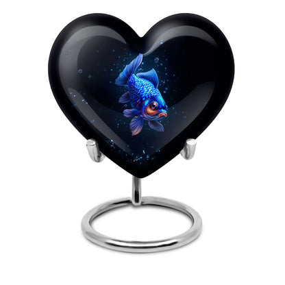10-inch heart-shaped fish urn