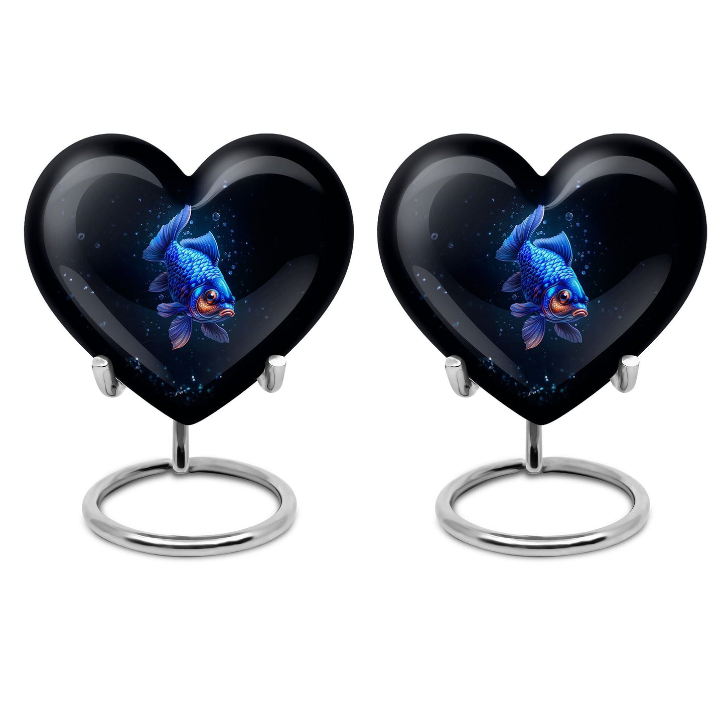10-inch heart-shaped fish urn