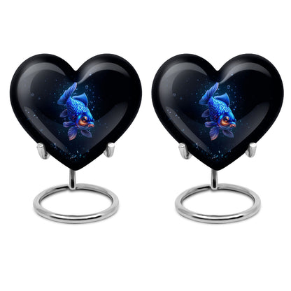 10-inch heart-shaped fish urn
