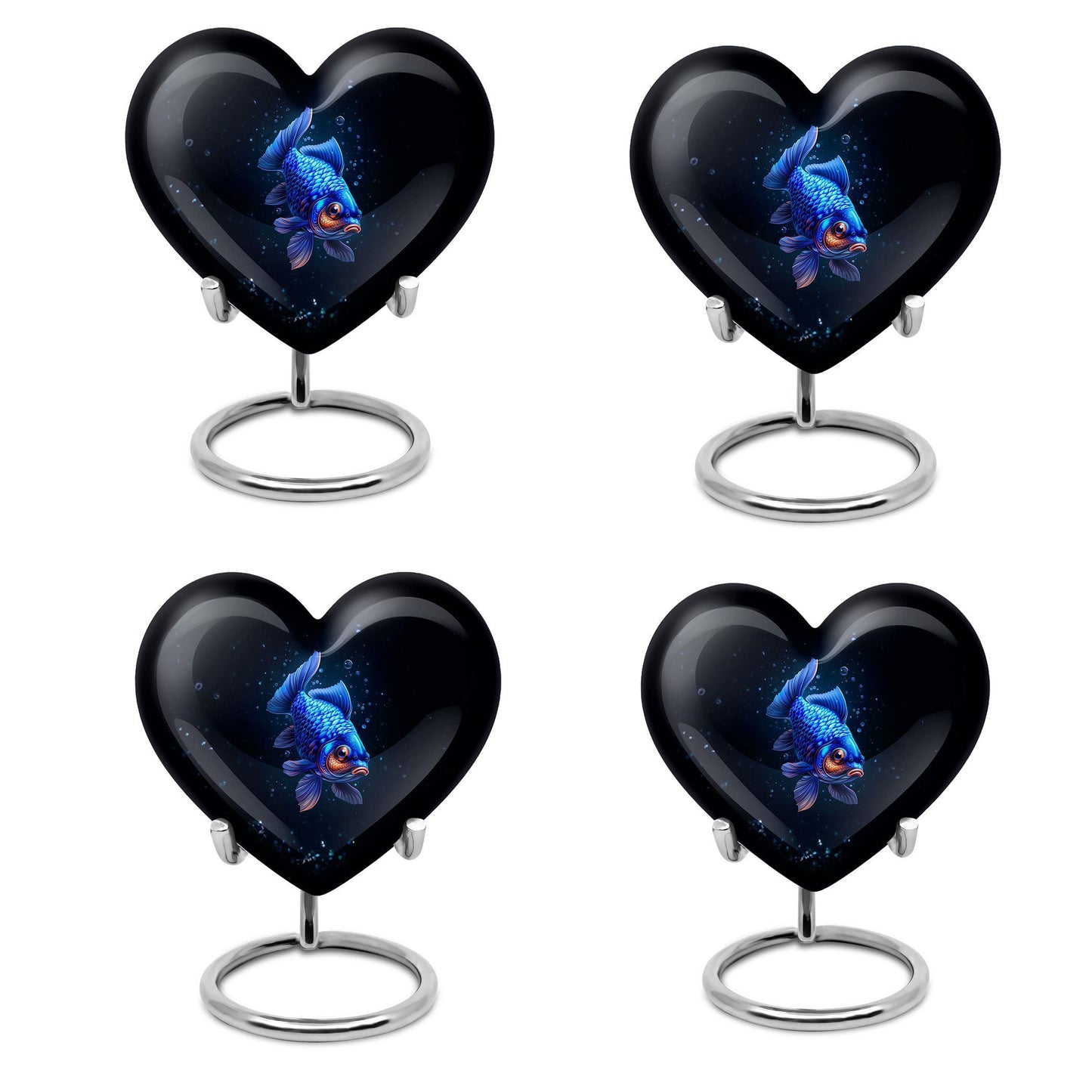 10-inch heart-shaped fish urn