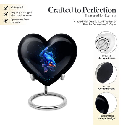 10-inch heart-shaped fish urn