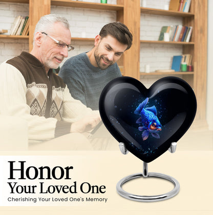 10-inch heart-shaped fish urn
