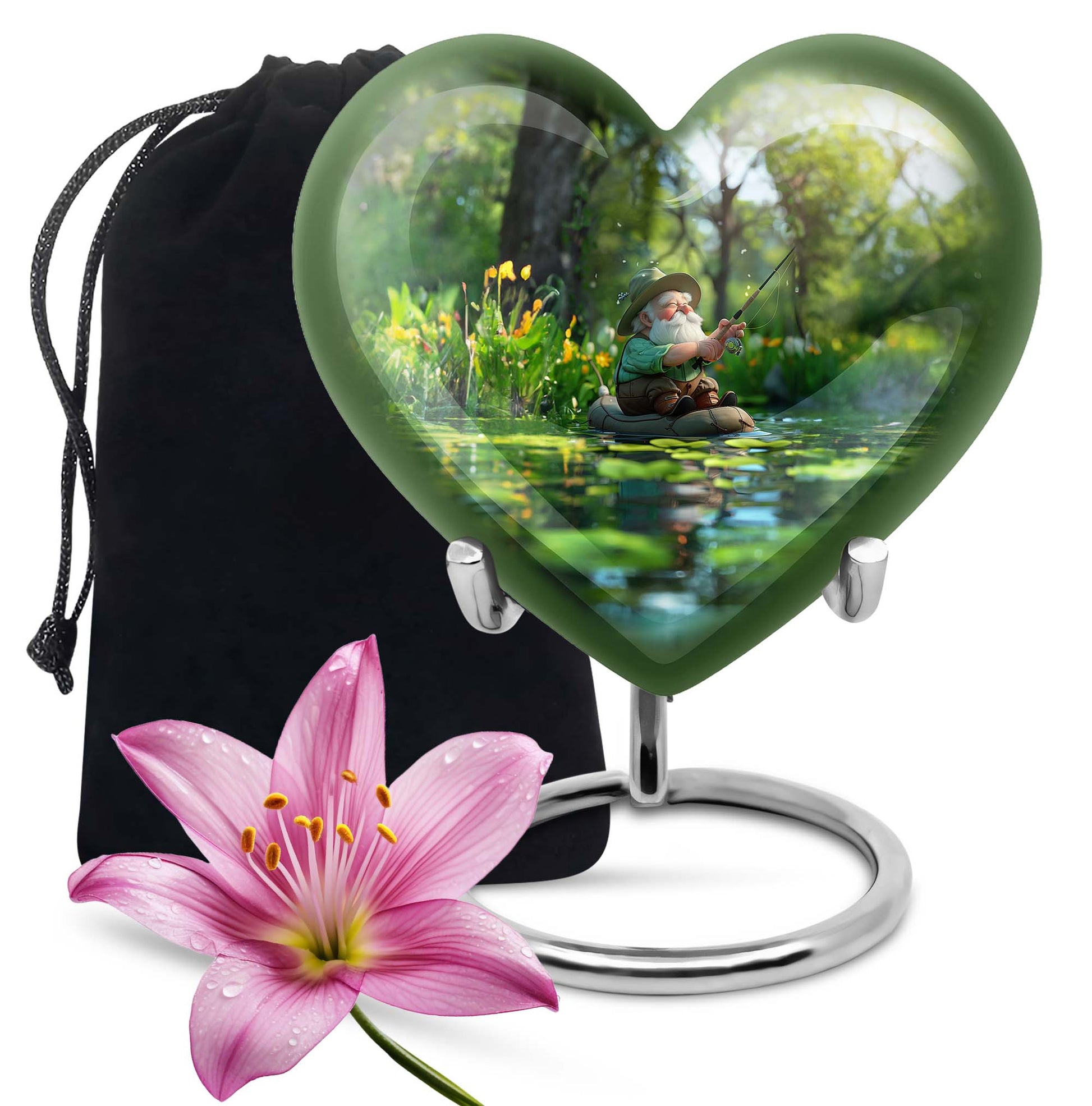 Fishing Theme Large Urn 10 Inch