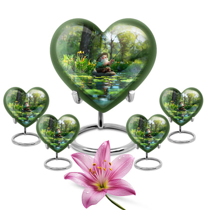 Fishing Theme Large Urn With 4 Keepsake Urn