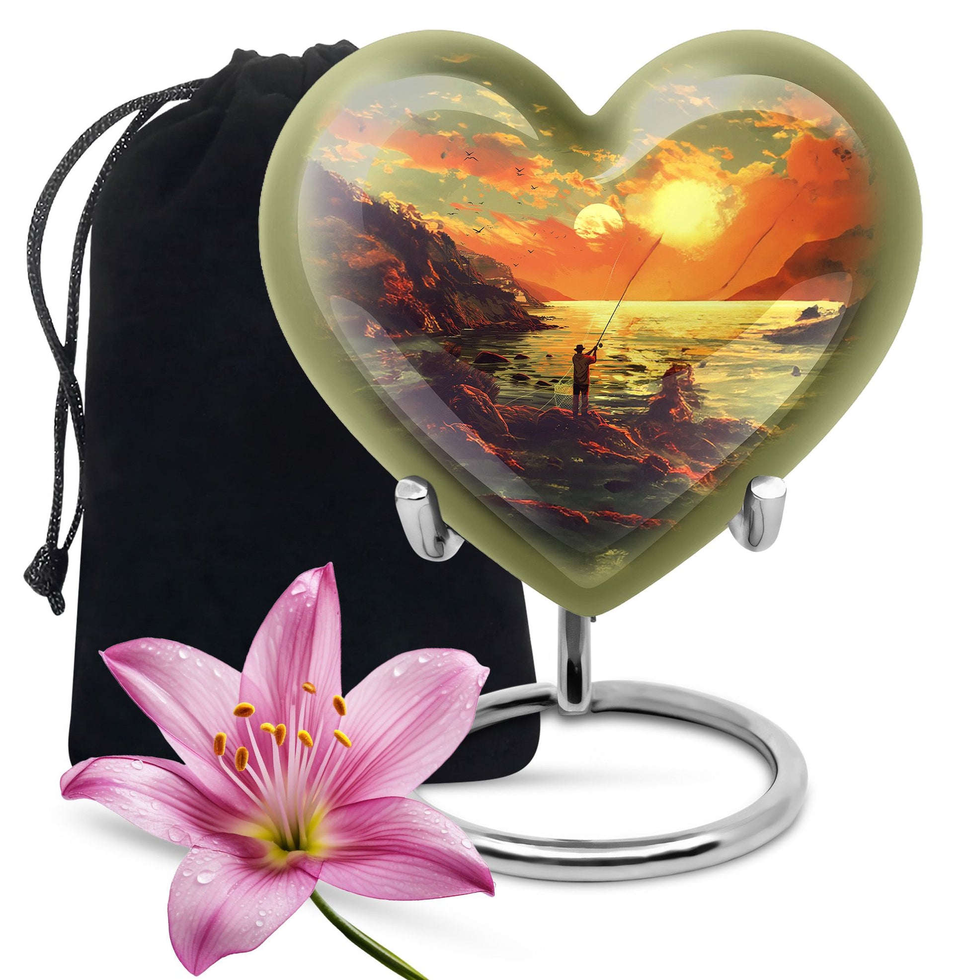 Fishing Theme Large Urn 10 Inch