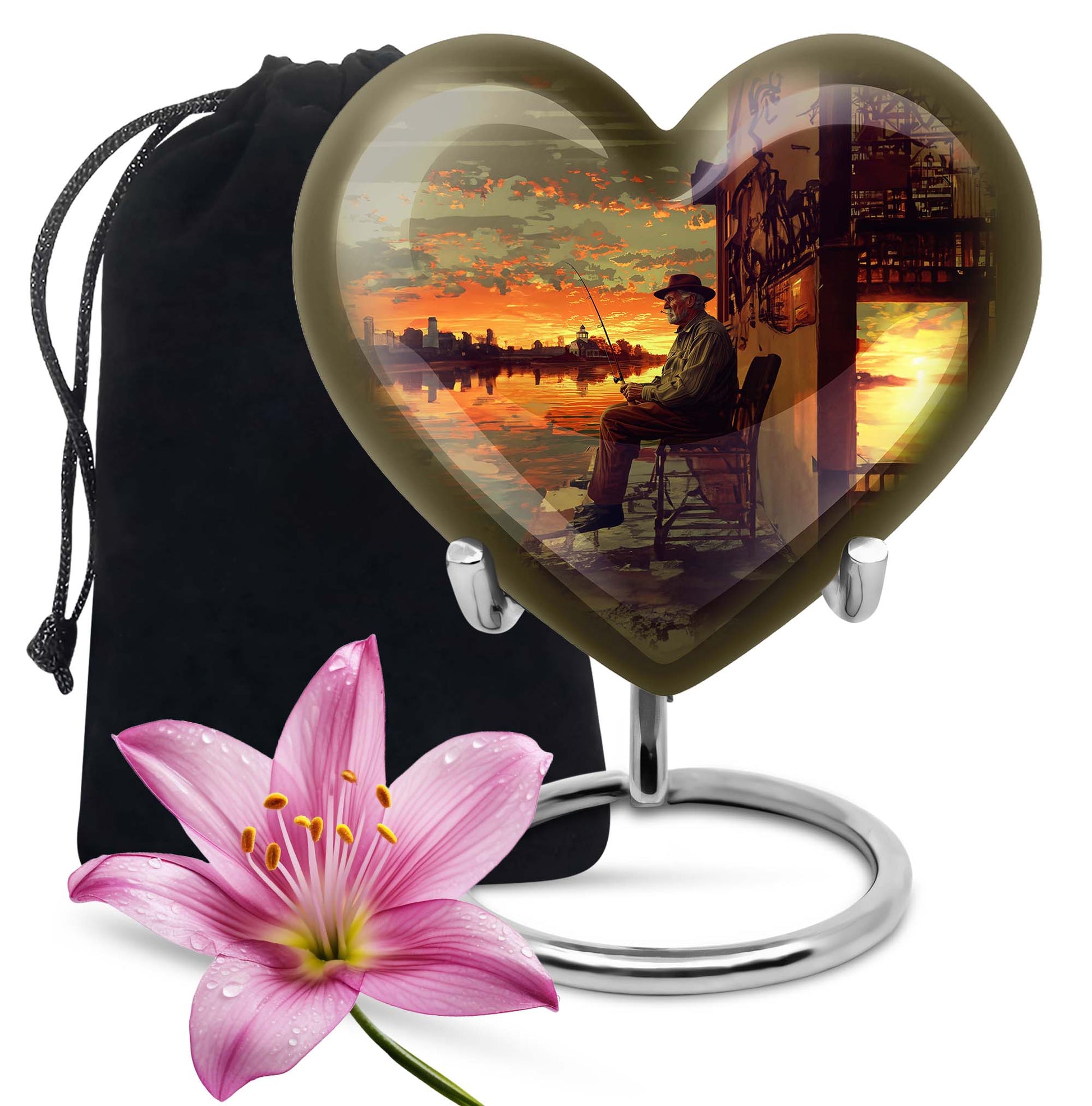 Fishing Theme Large Urn 10 Inch