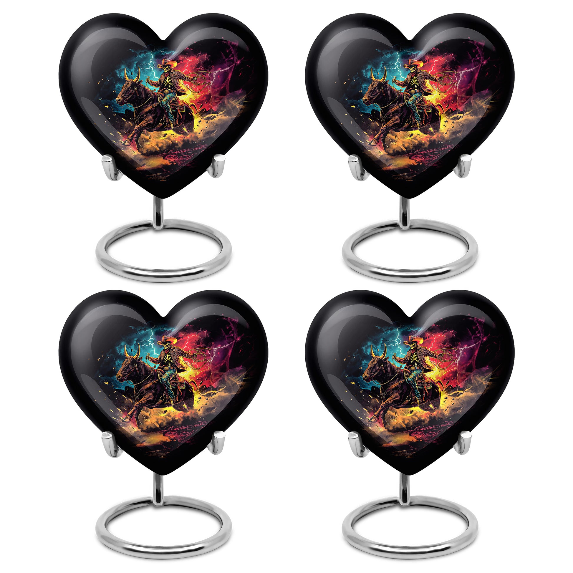 Skeletal Cowboy Cremation Container For Human Remains - Infernal Cowboy Urn