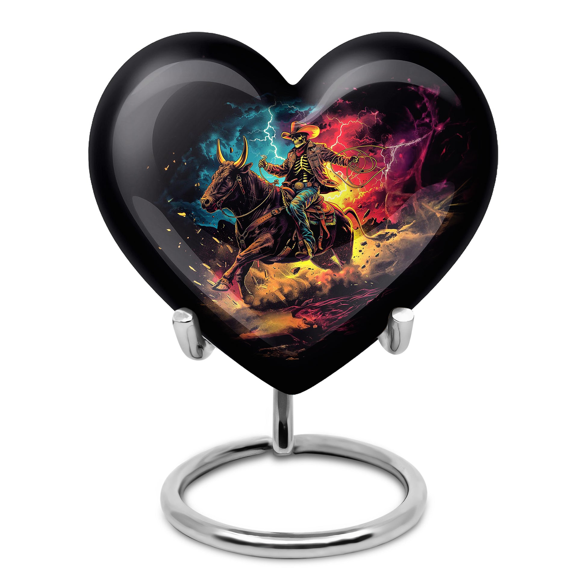 Skeletal Cowboy Cremation Container For Human Remains - Infernal Cowboy Urn