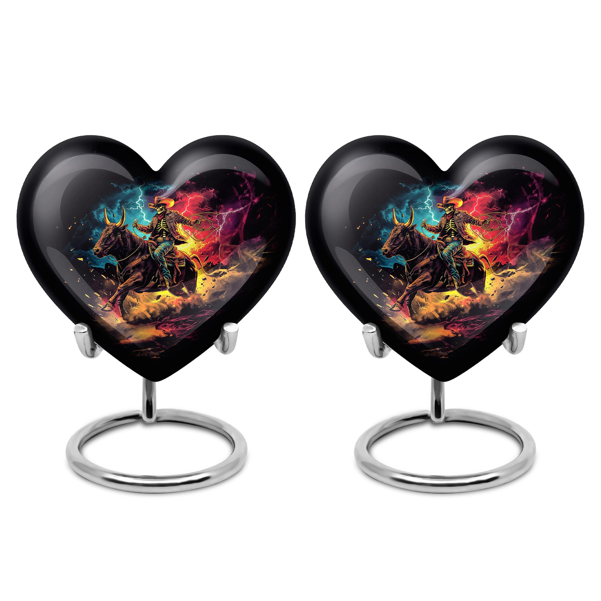 Skeletal Cowboy Cremation Container For Human Remains - Infernal Cowboy Urn