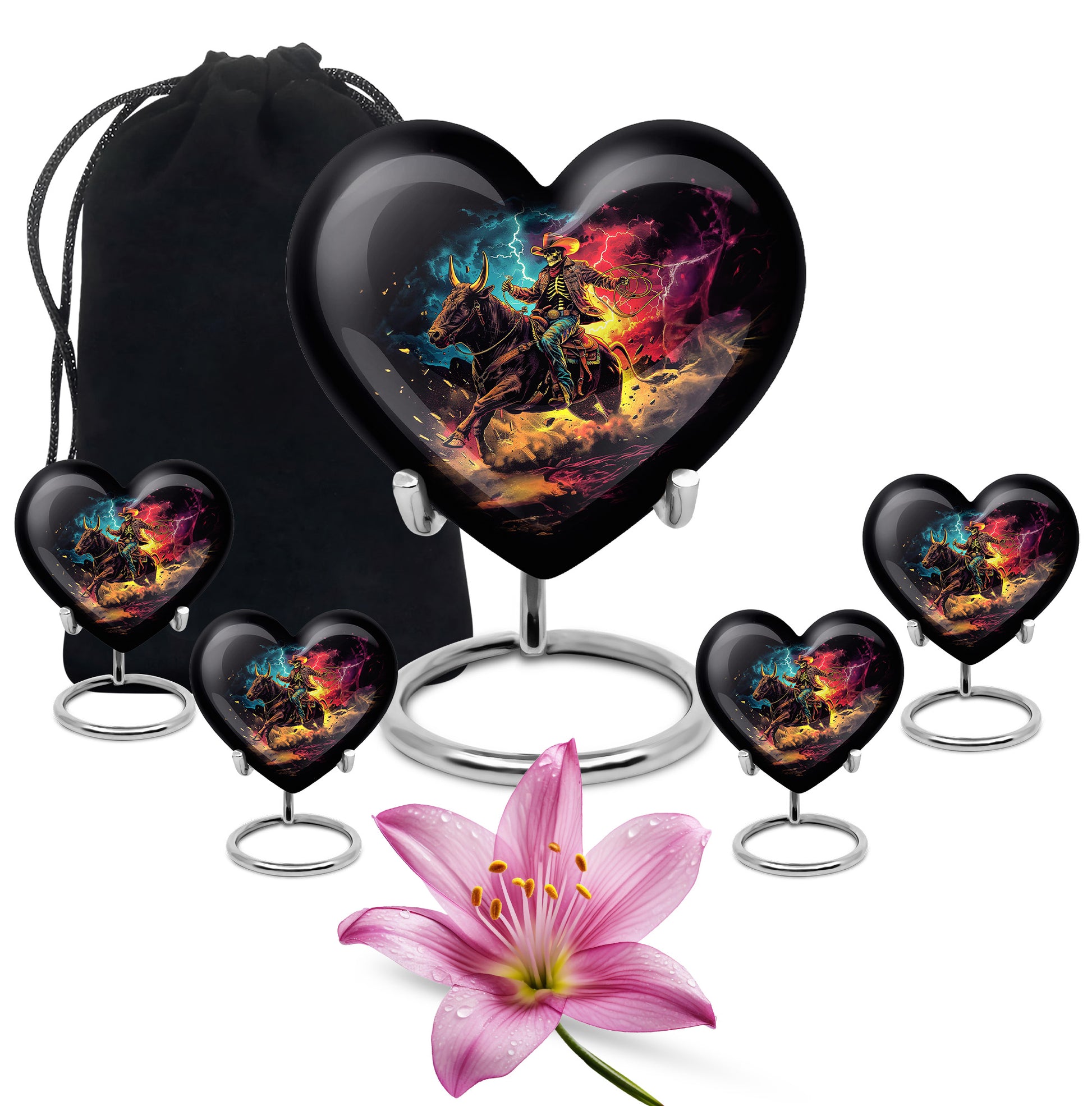 Skeletal Cowboy Cremation Container For Human Remains - Infernal Cowboy Urn