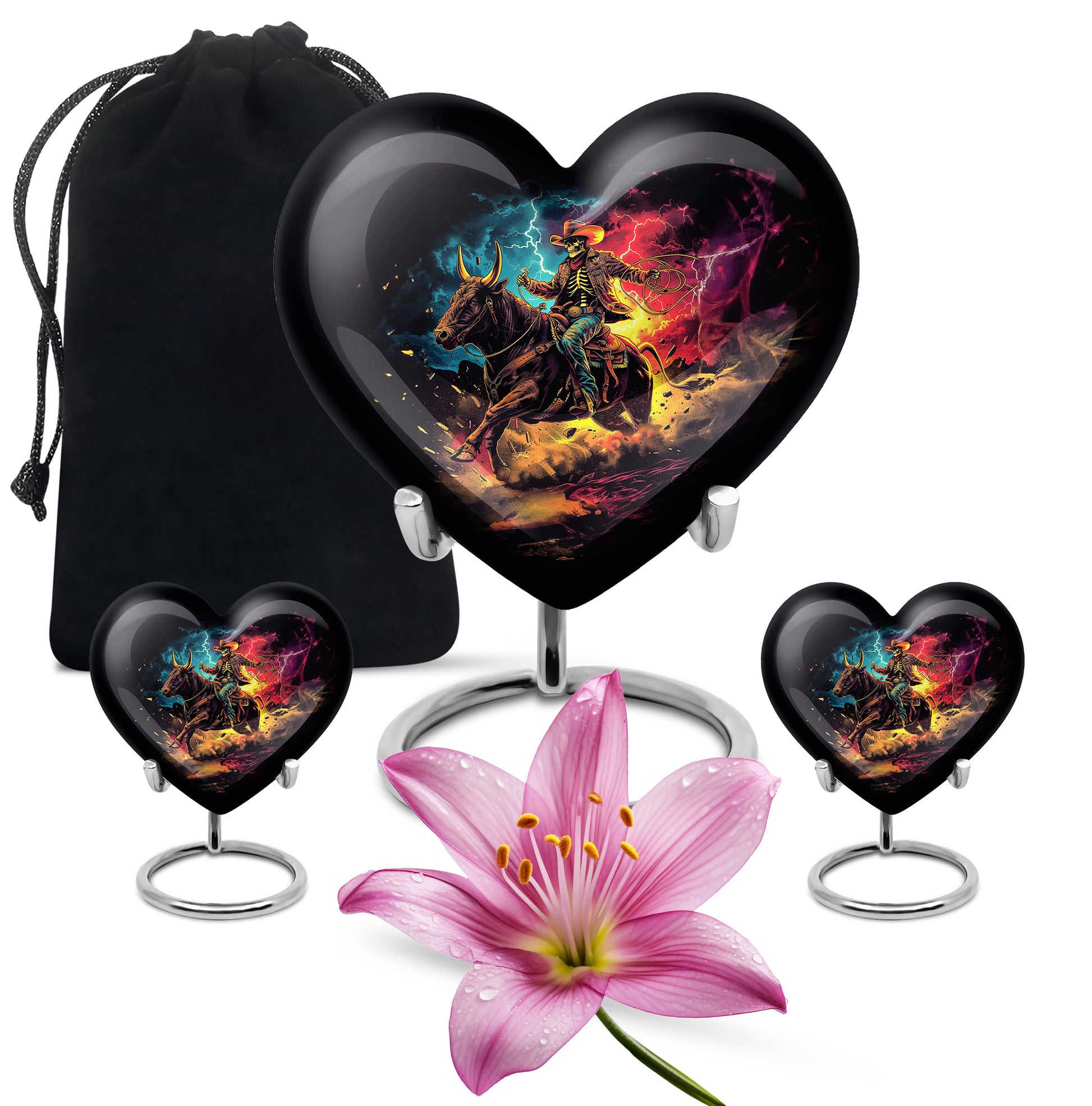 Skeletal Cowboy Cremation Container For Human Remains - Infernal Cowboy Urn