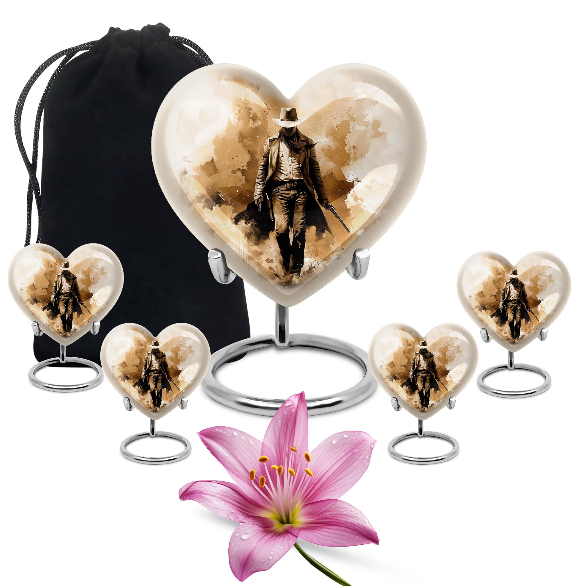 Cowboy Spirit Cremation Urns For Human Ashes - Lone Sheriff Urn For Memorial