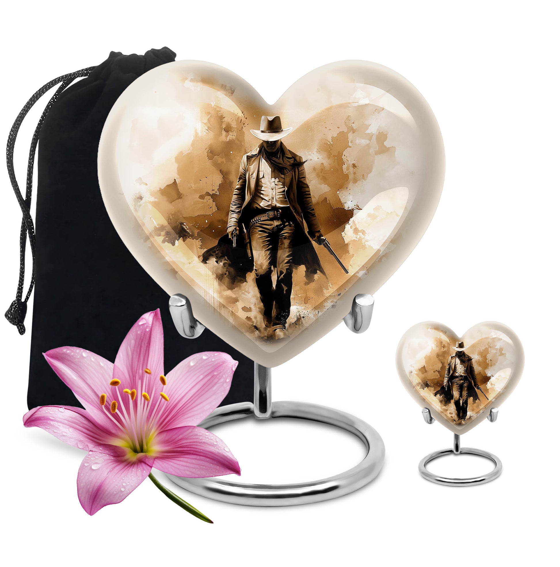 Cowboy Spirit Cremation Urns For Human Ashes - Lone Sheriff Urn For Memorial