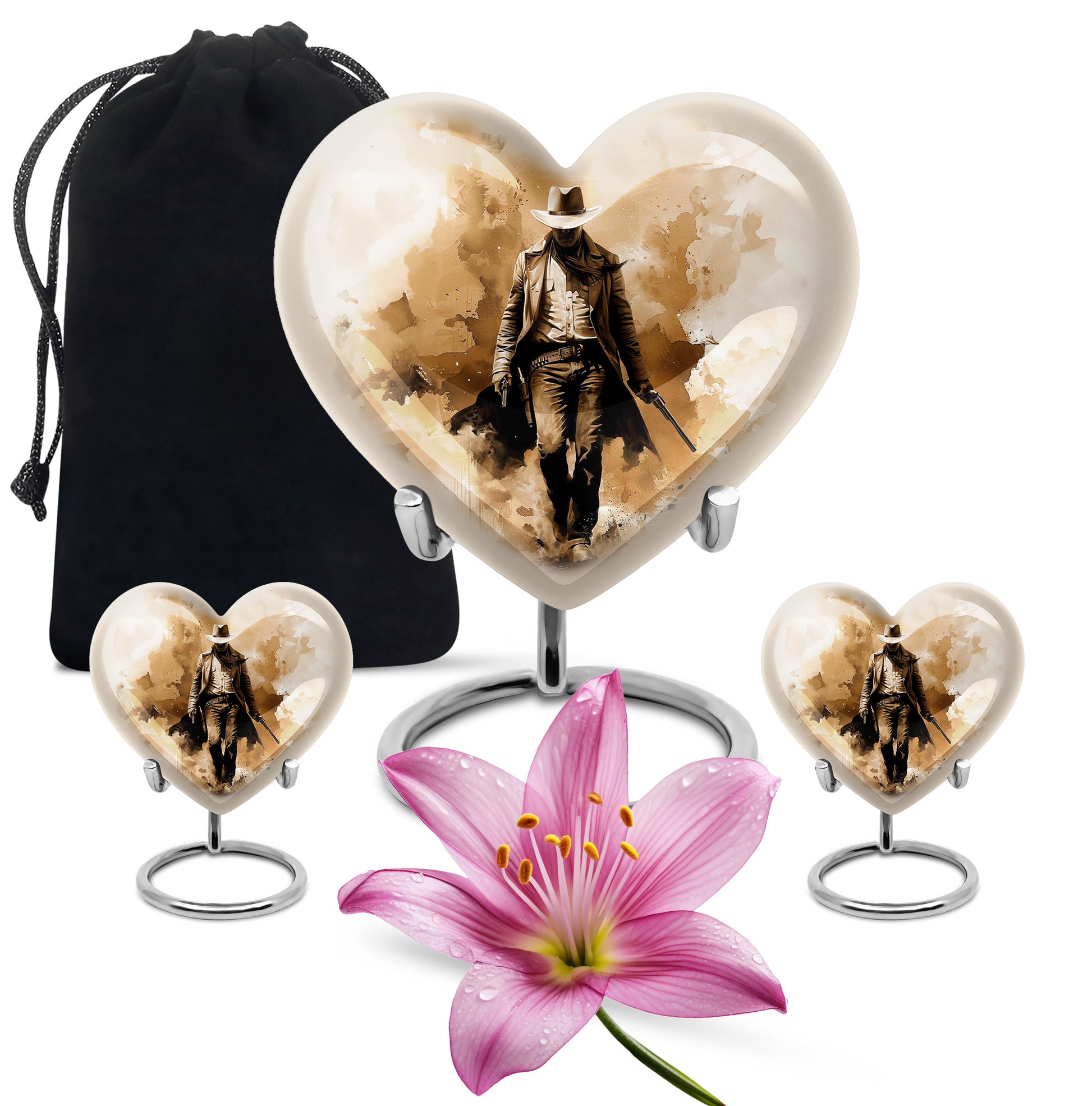 Cowboy Spirit Cremation Urns For Human Ashes - Lone Sheriff Urn For Memorial