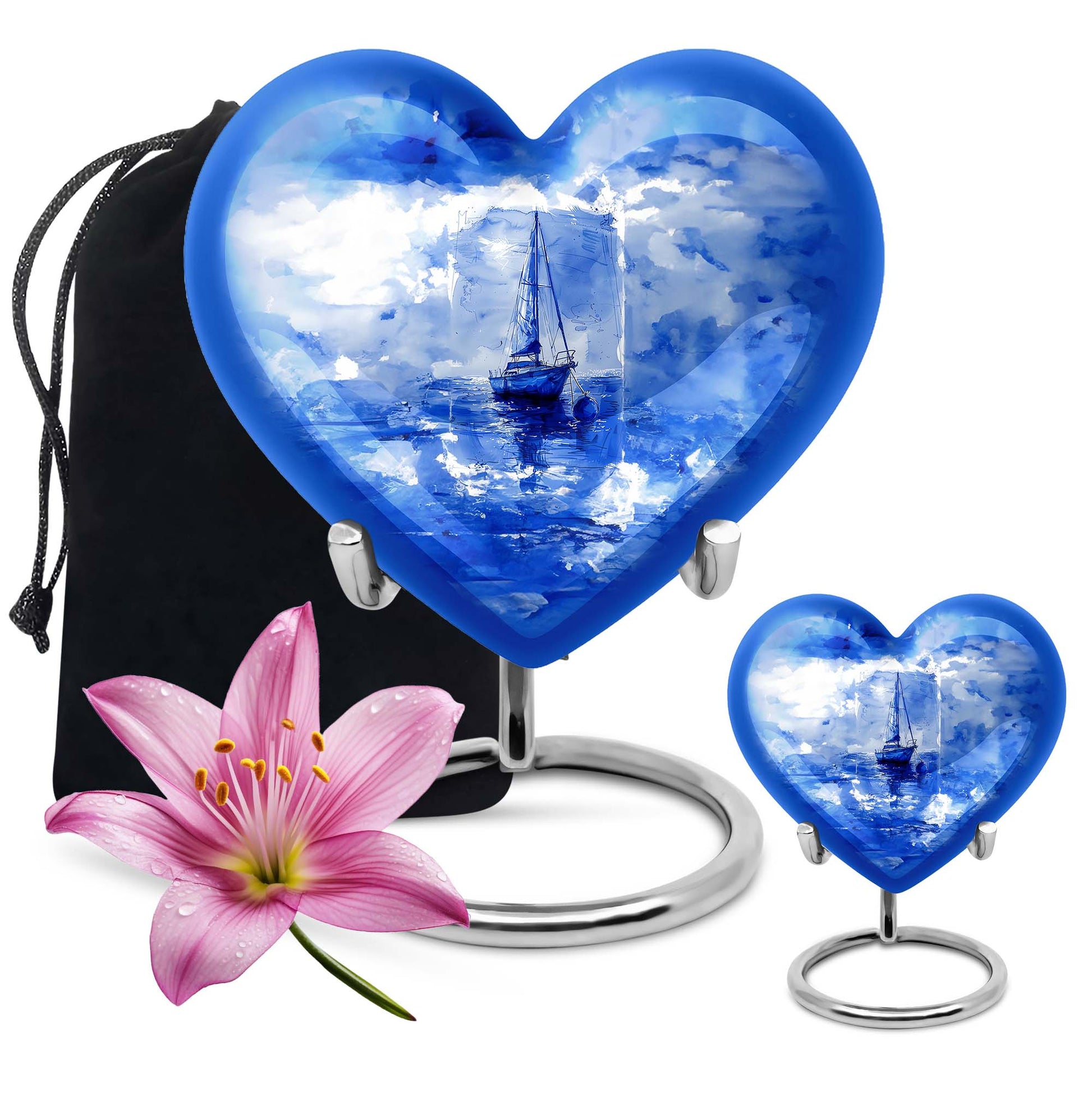 Cowboy Theme Large Urn With 1 Keepsake Urn