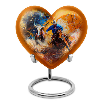 Personalized Cowboy Cremation Urn for Human Ashes - 10-inch, 200 cu in - Yatskia