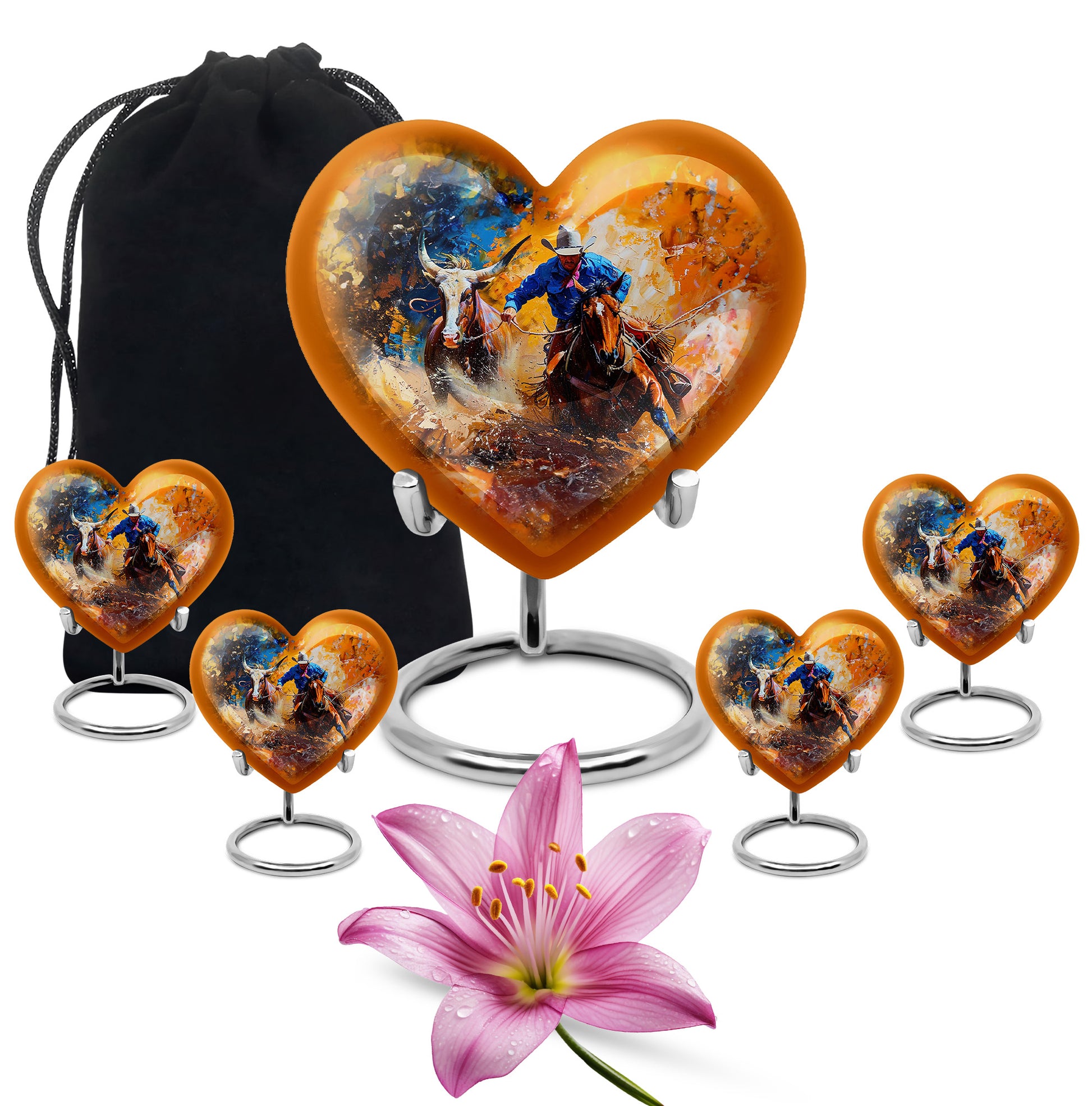 Cowboy Rodeo Cremation Urns For Ashes - Bulls Roundup Memorial Urns