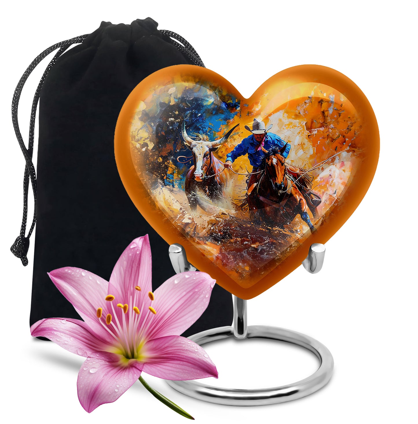 Personalized Cowboy Cremation Urn for Human Ashes - 10-inch, 200 cu in - Yatskia