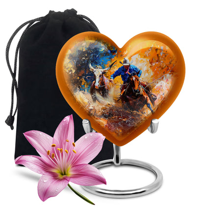 Personalized Cowboy Cremation Urn for Human Ashes - 10-inch, 200 cu in - Yatskia