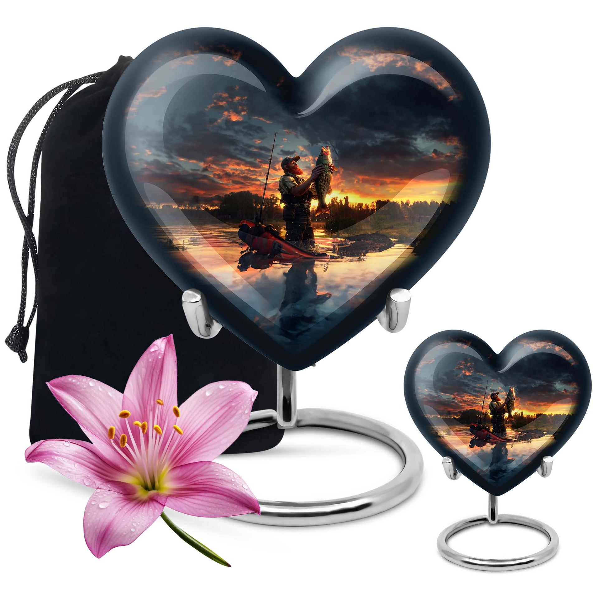 Cowboy Theme Large Urn With 1 Keepsake Urn