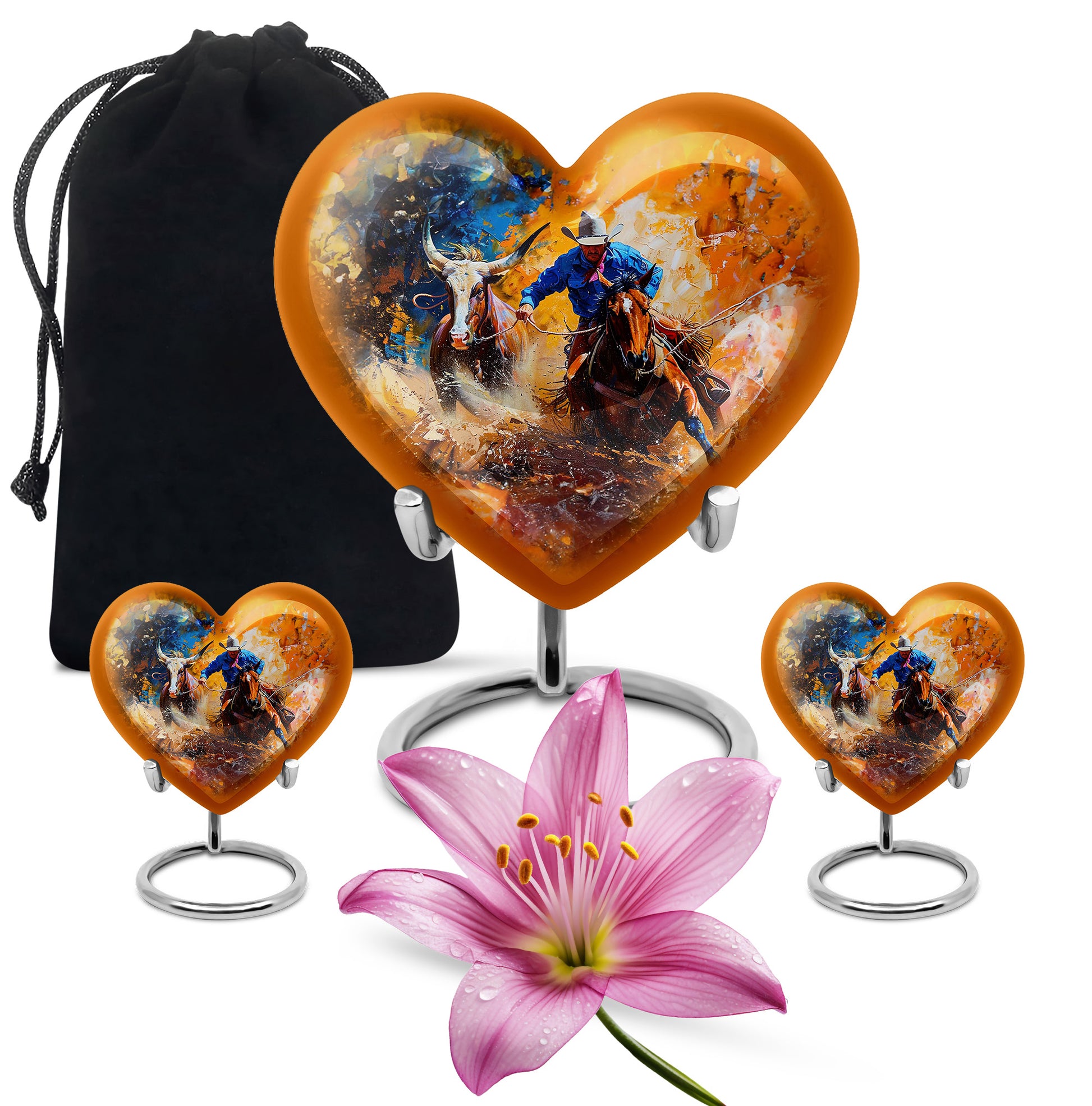 Cowboy Rodeo Cremation Urns For Ashes - Bulls Roundup Memorial Urns