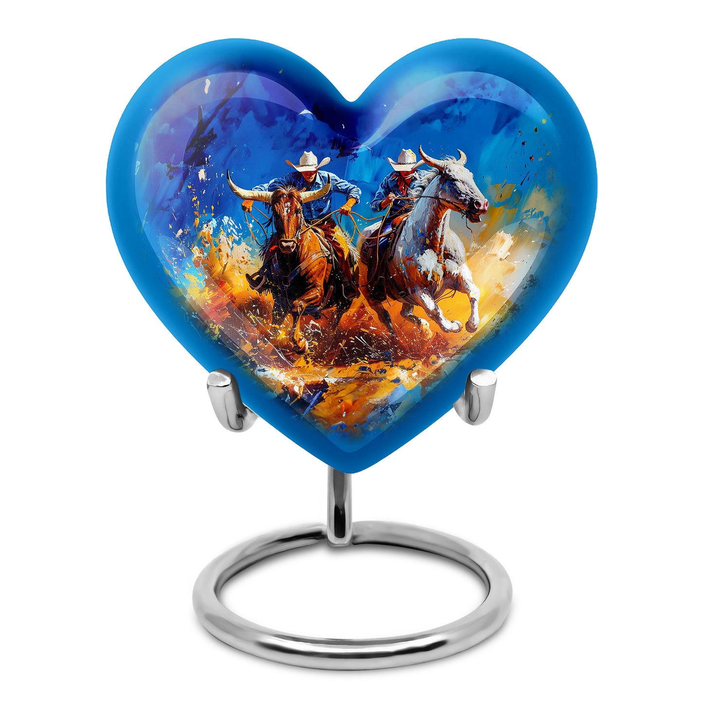 Personalized Cowboy Keepsake Urn for Human Ashes - 10-inch, 200 cu in - Yatskia