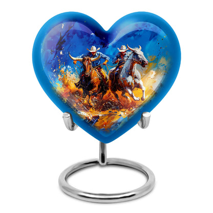 Personalized Cowboy Keepsake Urn for Human Ashes - 10-inch, 200 cu in - Yatskia