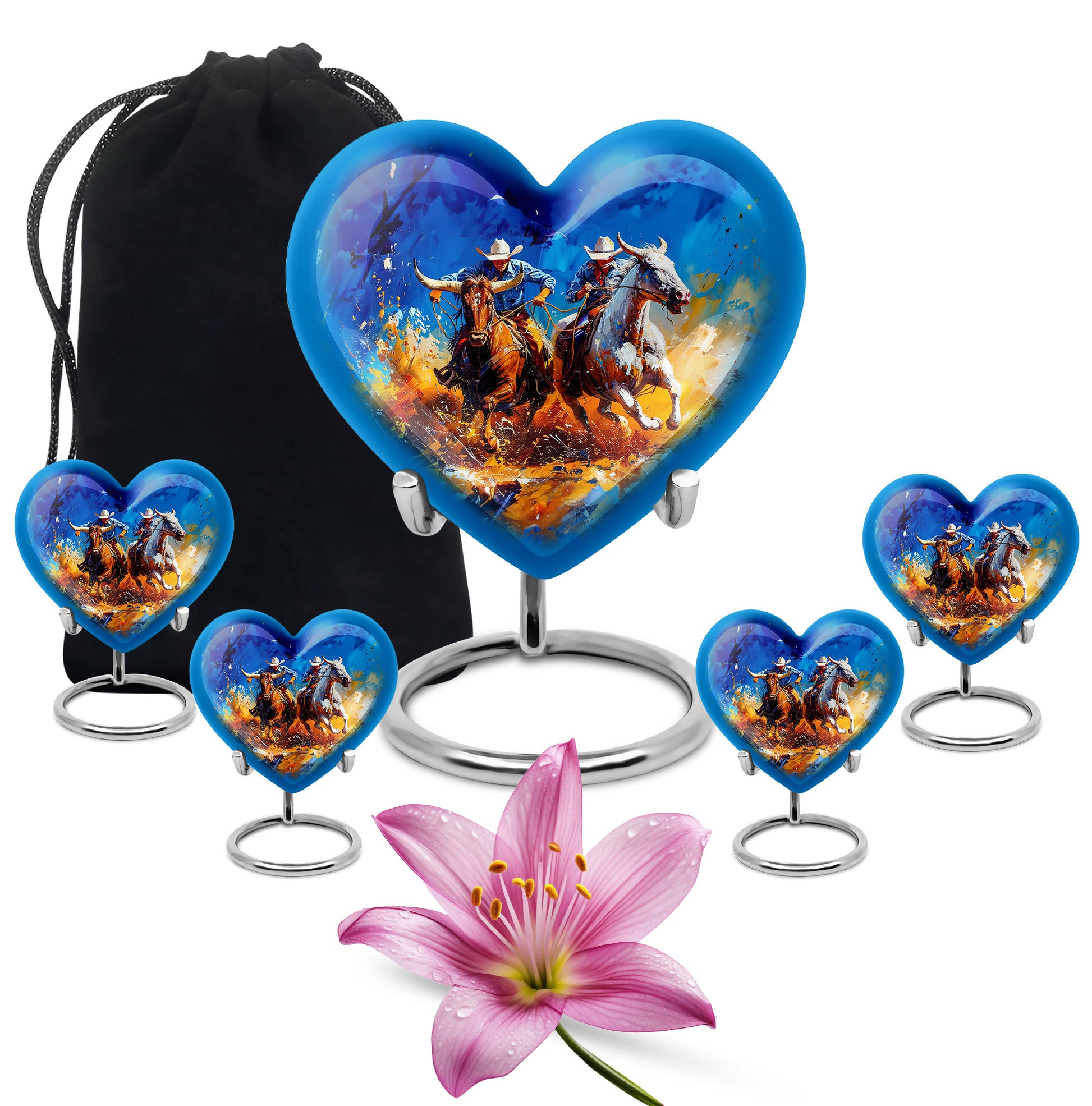 Cowboy Cremation Urns For Human Ashes - Cattle Roundup Memorial Ashes Keepsake