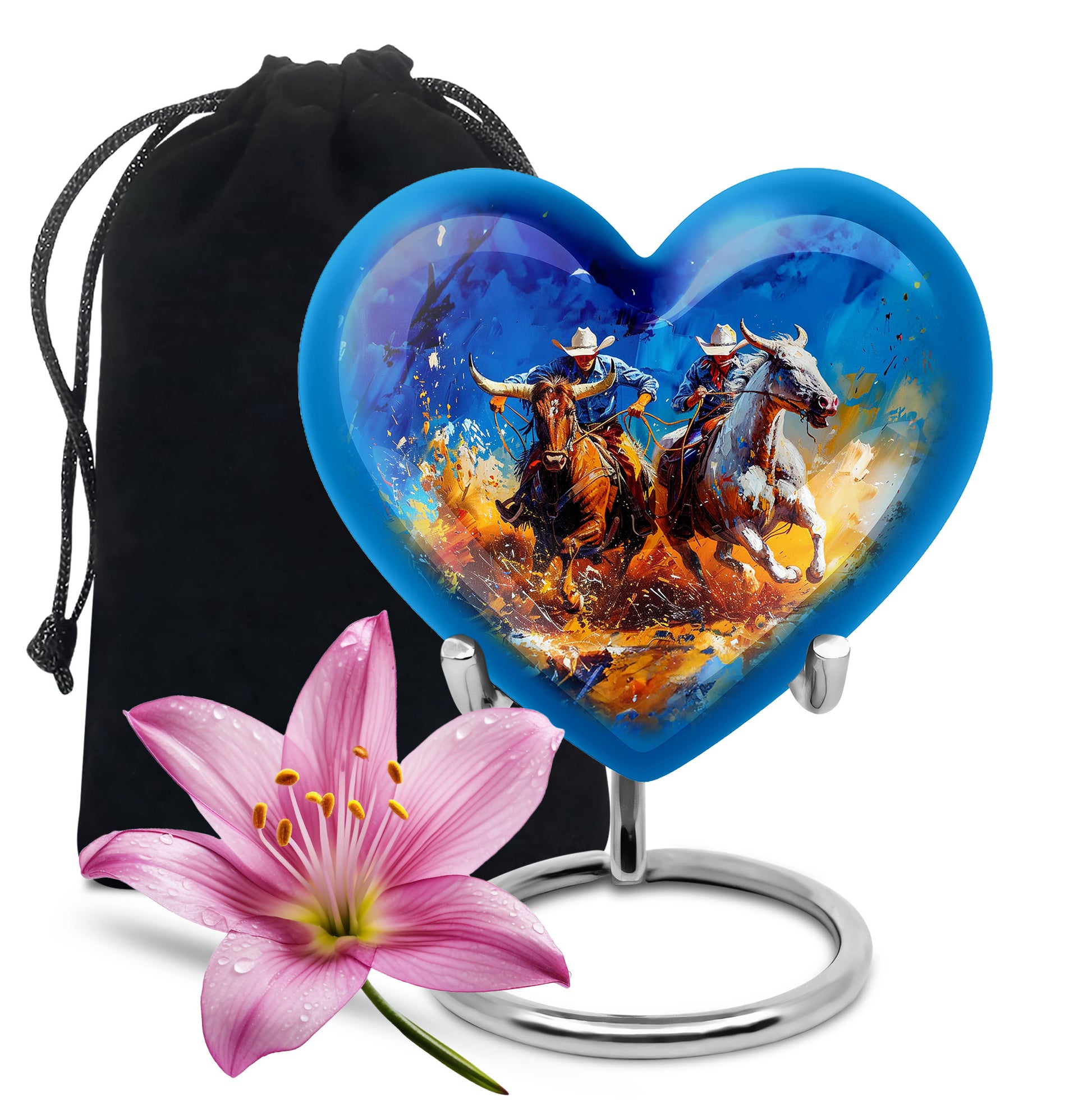 Cowboy Cremation Urns For Human Ashes - Cattle Roundup Memorial Ashes Keepsake