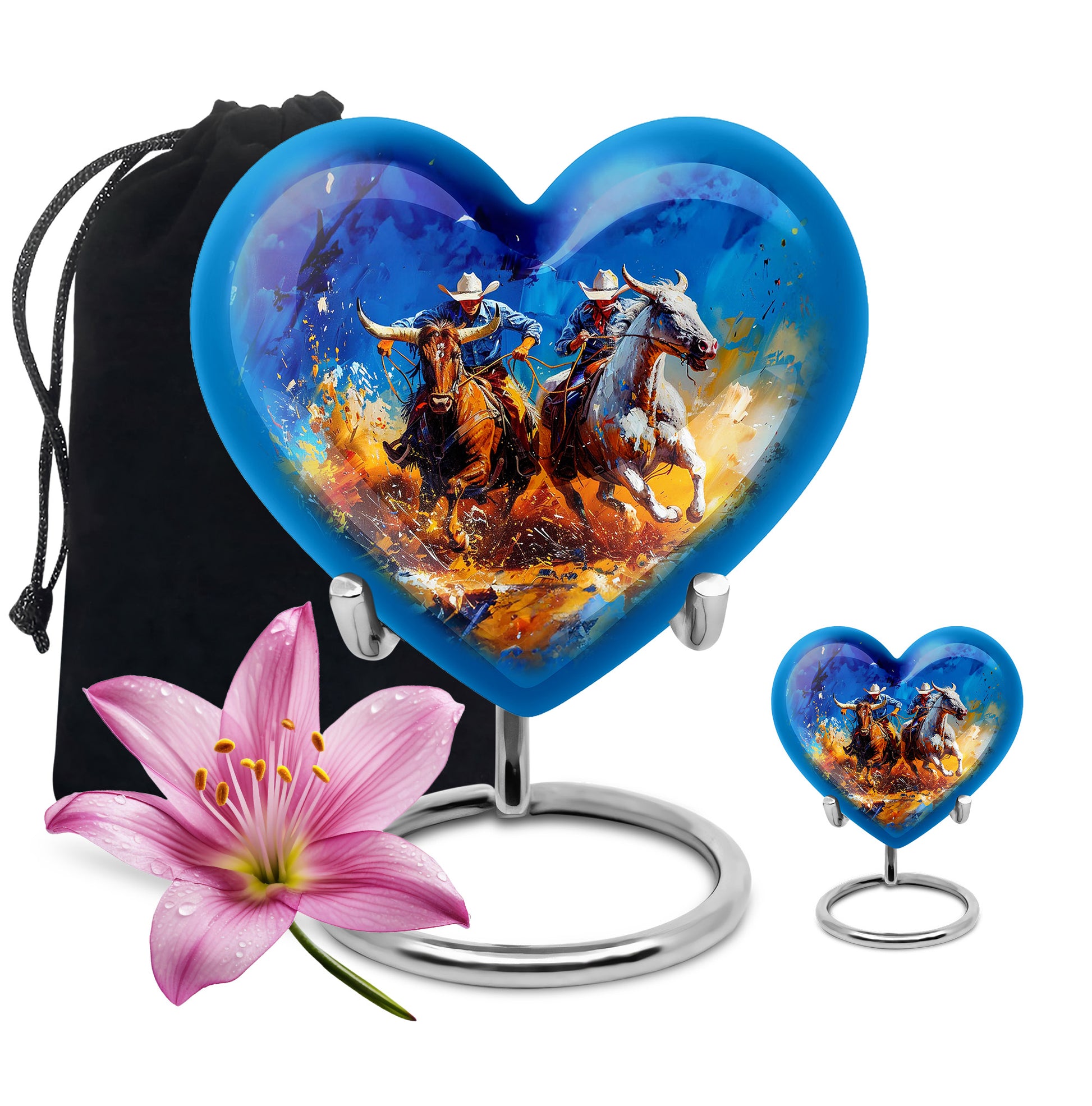 Cowboy Cremation Urns For Human Ashes - Cattle Roundup Memorial Ashes Keepsake