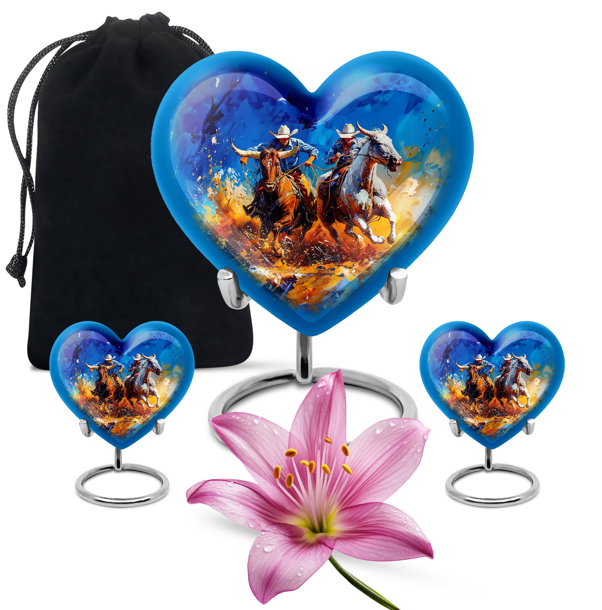 Cowboy Cremation Urns For Human Ashes - Cattle Roundup Memorial Ashes Keepsake