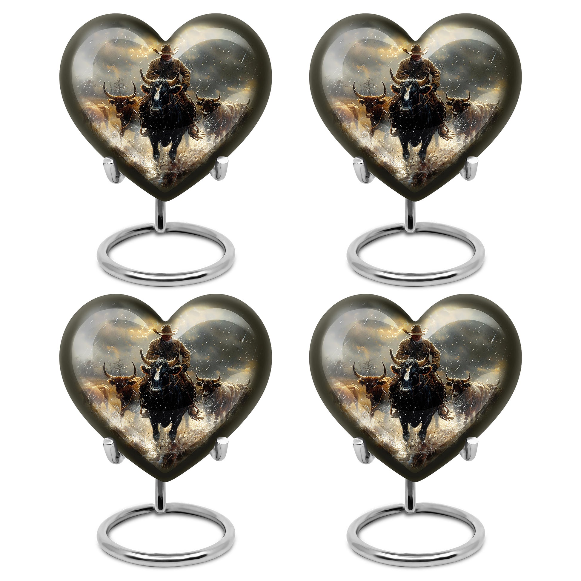 Cowboy Journey Cremation Ashes Urn - Cattle Drive Memorial Ashes Urn
