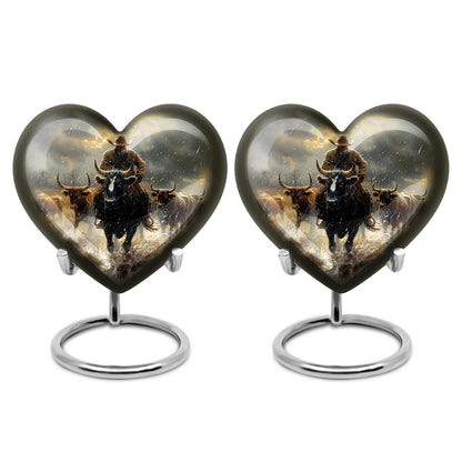 Personalized Cowboy Cremation Urn for Human Ashes - 10-inch, 200 cu in - Yatskia